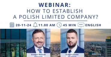 WEBINAR: How to establish a Polish limited company? - Woźniak Legal