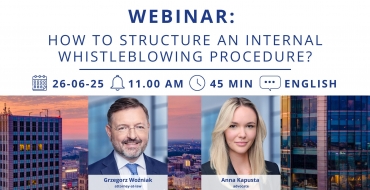 WEBINAR: How to structure an internal whistleblowing procedure? - Woźniak Legal